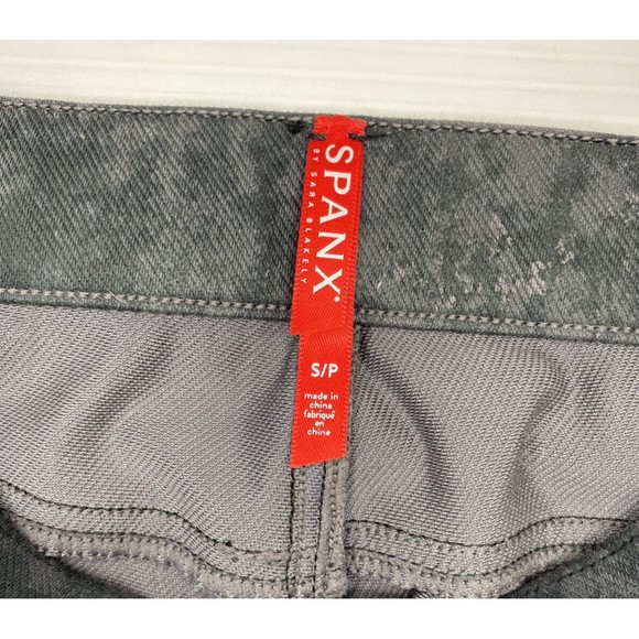 SPANX Jean-ish Ankle Leggings Grey Marble Stretch Slimming Shaping SZ Small - Picture 6 of 10